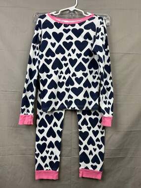 Carter's Girls Heart Print 2 Piece Pajama Set Blue Pink, Size 8